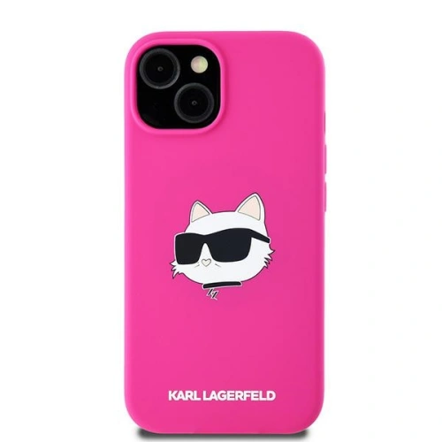Etui Karl Lagerfeld KLHMP15MSCHPPLF Apple iPhone 15 Plus / 14 Plus hardcase Silicone Choupette Head MagSafe różowy/fuschia