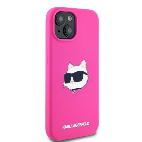 Etui Karl Lagerfeld KLHMP15MSCHPPLF Apple iPhone 15 Plus / 14 Plus hardcase Silicone Choupette Head MagSafe różowy/fuschia