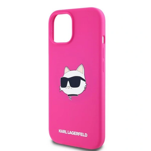 Etui Karl Lagerfeld KLHMP15MSCHPPLF Apple iPhone 15 Plus / 14 Plus hardcase Silicone Choupette Head MagSafe różowy/fuschia