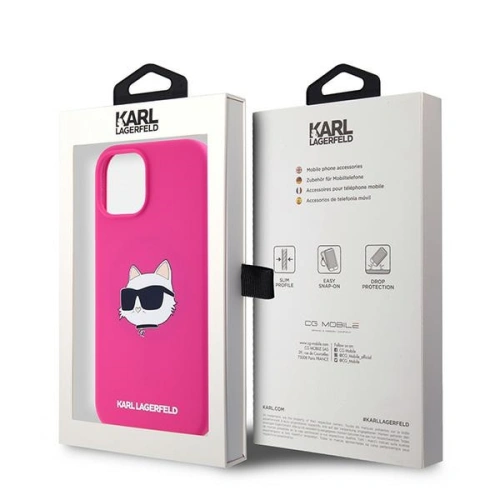 Etui Karl Lagerfeld KLHMP15MSCHPPLF Apple iPhone 15 Plus / 14 Plus hardcase Silicone Choupette Head MagSafe różowy/fuschia