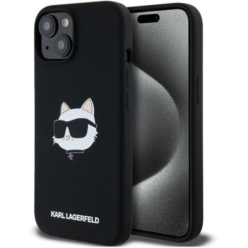 Hurtownia Karl Lagerfeld - 3666339257279 - KLD2085 - Etui Karl Lagerfeld KLHMP15MSCHPPLK Apple iPhone 15 Plus / 14 Plus hardcase Silicone Choupette Head MagSafe czarny/black - B2B homescreen