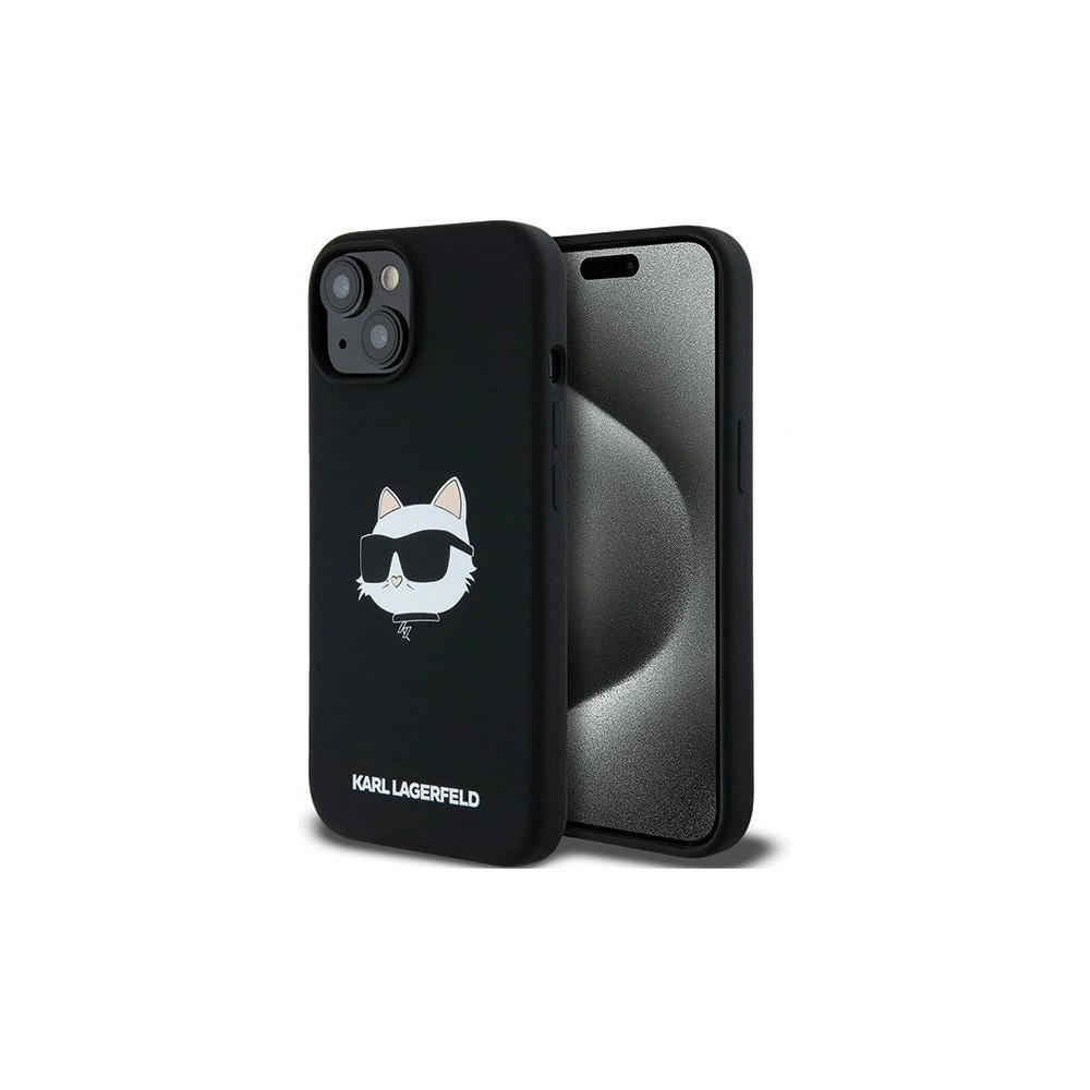 Hurtownia GSM - Etui Karl Lagerfeld KLHMP15MSCHPPLK Apple iPhone 15 Plus / 14 Plus hardcase Silicone Choupette Head MagSafe czarny/black - KLD2085 - {ean13} - Hurt