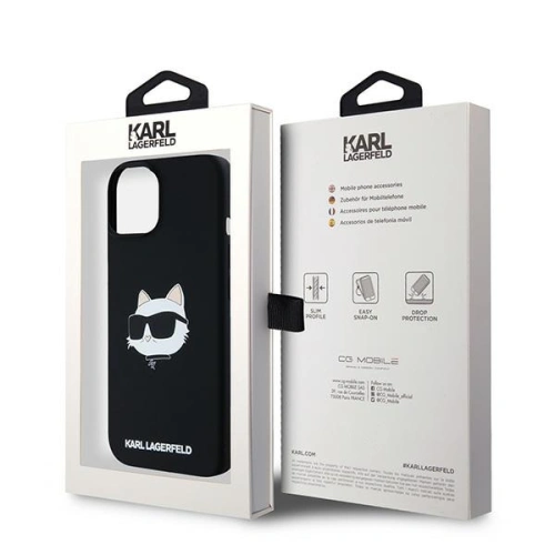 Etui Karl Lagerfeld KLHMP15MSCHPPLK Apple iPhone 15 Plus / 14 Plus hardcase Silicone Choupette Head MagSafe czarny/black
