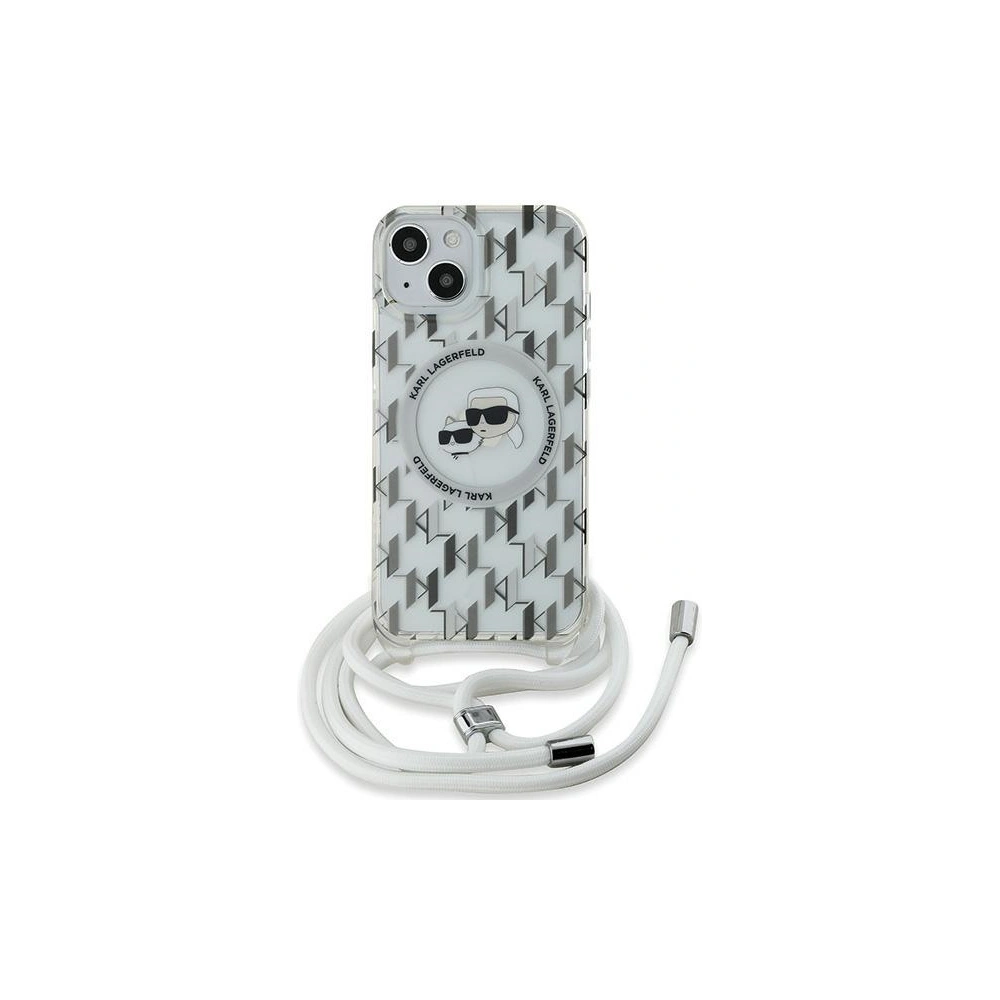Hurtownia GSM - Etui Karl Lagerfeld KLHMP15SHCKCKLCT Apple iPhone 15 / 14 / 13 hardcase IML Crossbody Monogram Karl & Choupette Head MagSafe průhledné - KLD2086 - {ean13} - Hurt