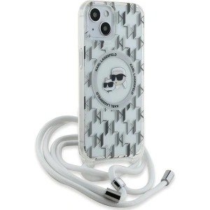 Hurtownia GSM - Case Karl Lagerfeld KLHMP15SHCKCKLCT Apple iPhone 15 / 14 / 13 Hardcase IML Crossbody Monogram Karl & Choupette Head MagSafe transparent - KLD2086 - {ean13} - Hurt