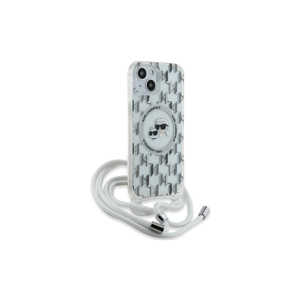 Hurtownia GSM - Etui Karl Lagerfeld KLHMP15SHCKCKLCT Apple iPhone 15 / 14 / 13 hardcase IML Crossbody Monogram Karl & Choupette Head MagSafe průhledné - KLD2086 - {ean13} - Hurt
