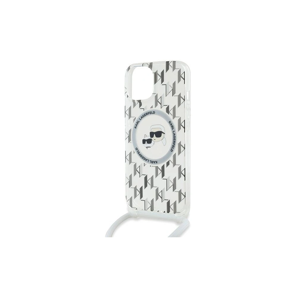 Hurtownia GSM - Etui Karl Lagerfeld KLHMP15SHCKCKLCT Apple iPhone 15 / 14 / 13 hardcase IML Crossbody Monogram Karl & Choupette Head MagSafe průhledné - KLD2086 - {ean13} - Hurt