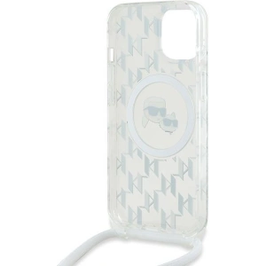 Hurtownia GSM - Case Karl Lagerfeld KLHMP15SHCKCKLCT Apple iPhone 15 / 14 / 13 Hardcase IML Crossbody Monogram Karl & Choupette Head MagSafe transparent - KLD2086 - {ean13} - Hurt