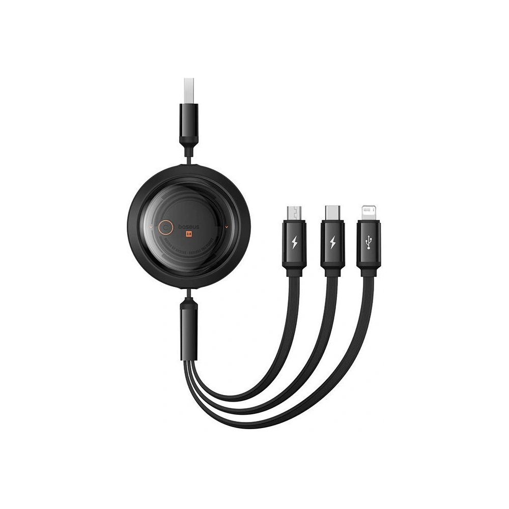 Hurtownia GSM - Kabel 3w1 Baseus Free2Draw USB-A / micro USB, Lightning, USB-C 3.5A 1.1m schwarz - BSU4900 - {ean13} - Hurt