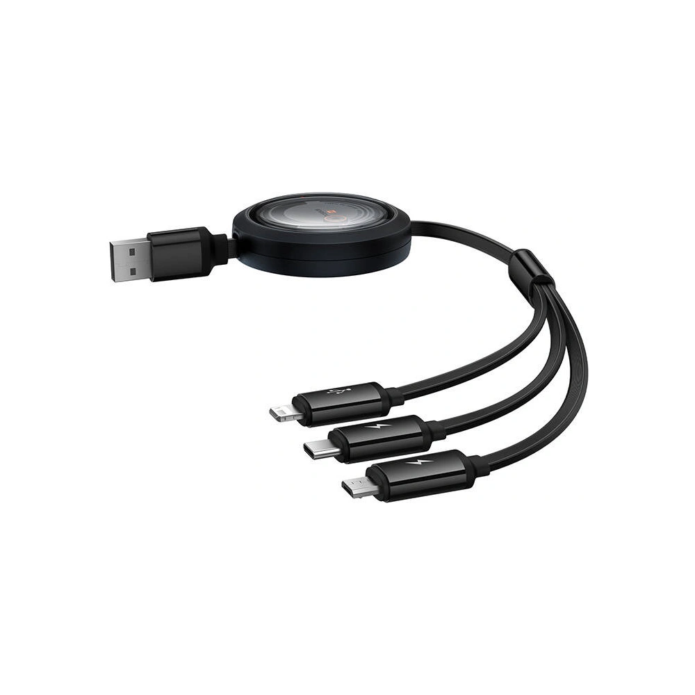 Hurtownia GSM - Kabel 3w1 Baseus Free2Draw USB-A / micro USB, Lightning, USB-C 3.5A 1.1m schwarz - BSU4900 - {ean13} - Hurt