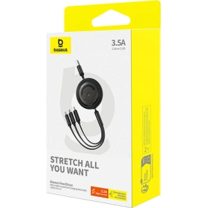 Hurtownia GSM - Kabel 3w1 Baseus Free2Draw USB-A / micro USB, Lightning, USB-C 3.5A 1.1m negru - BSU4900 - {ean13} - Hurt