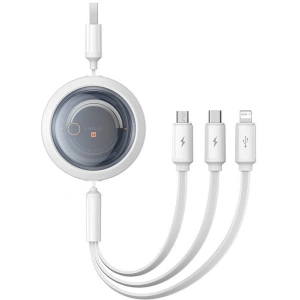 Hurtownia GSM - Kabel 3w1 Baseus Free2Draw USB-A / micro USB, Lightning, USB-C 3.5A 1.1m weiß - BSU4901 - {ean13} - Hurt