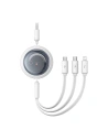 Kabel 3w1 Baseus Free2Draw USB-A / micro USB, Lightning, USB-C 3.5A 1.1m weiß