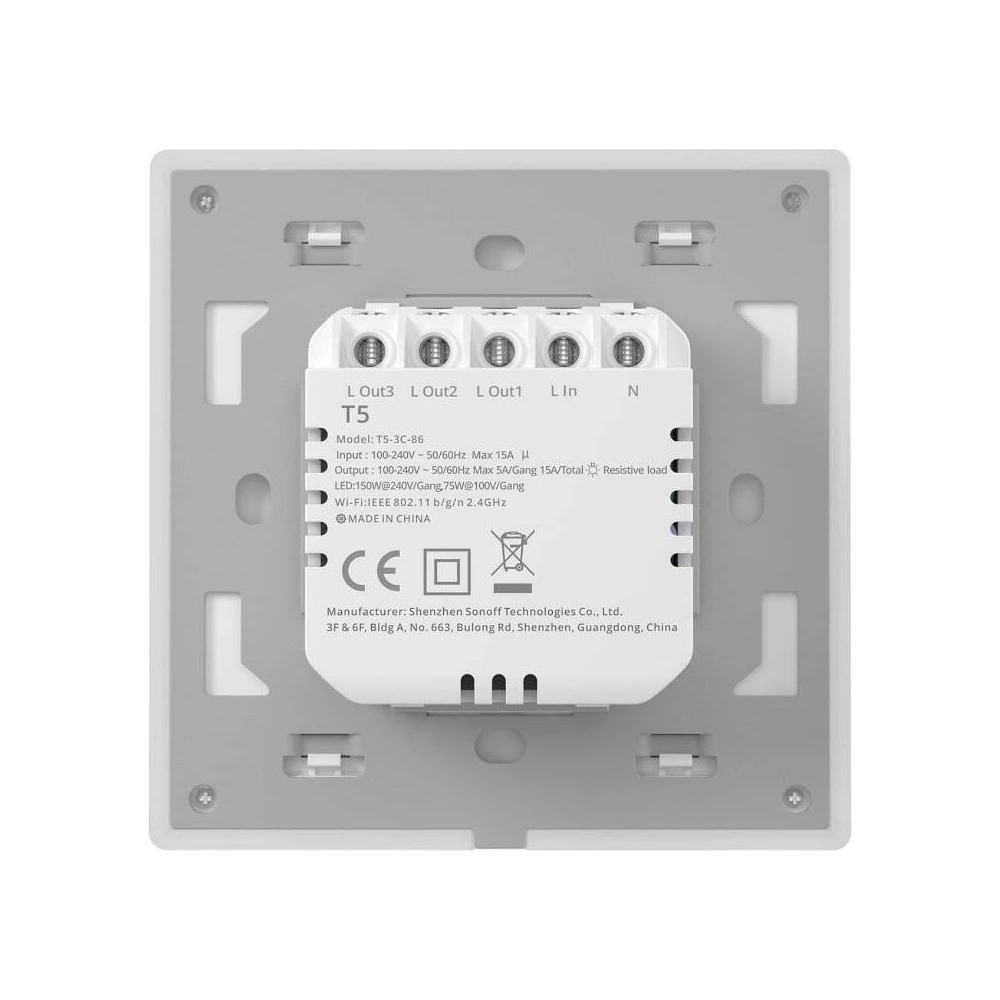 Hurtownia GSM - Inteligentny dotykowy przełącznik ścienny Wi-Fi Sonoff TX T5 3C 3-kanałowy - SNF157 - {ean13} - Hurt