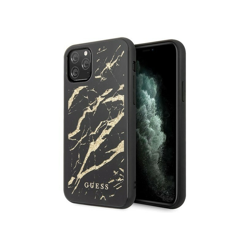 Guess Distributor - 3700740470428 - GUE278BLK - Guess GUHCN65MGGBK iPhone 11 Pro Max black hard case Glitter Marble Glass - B2B homescreen