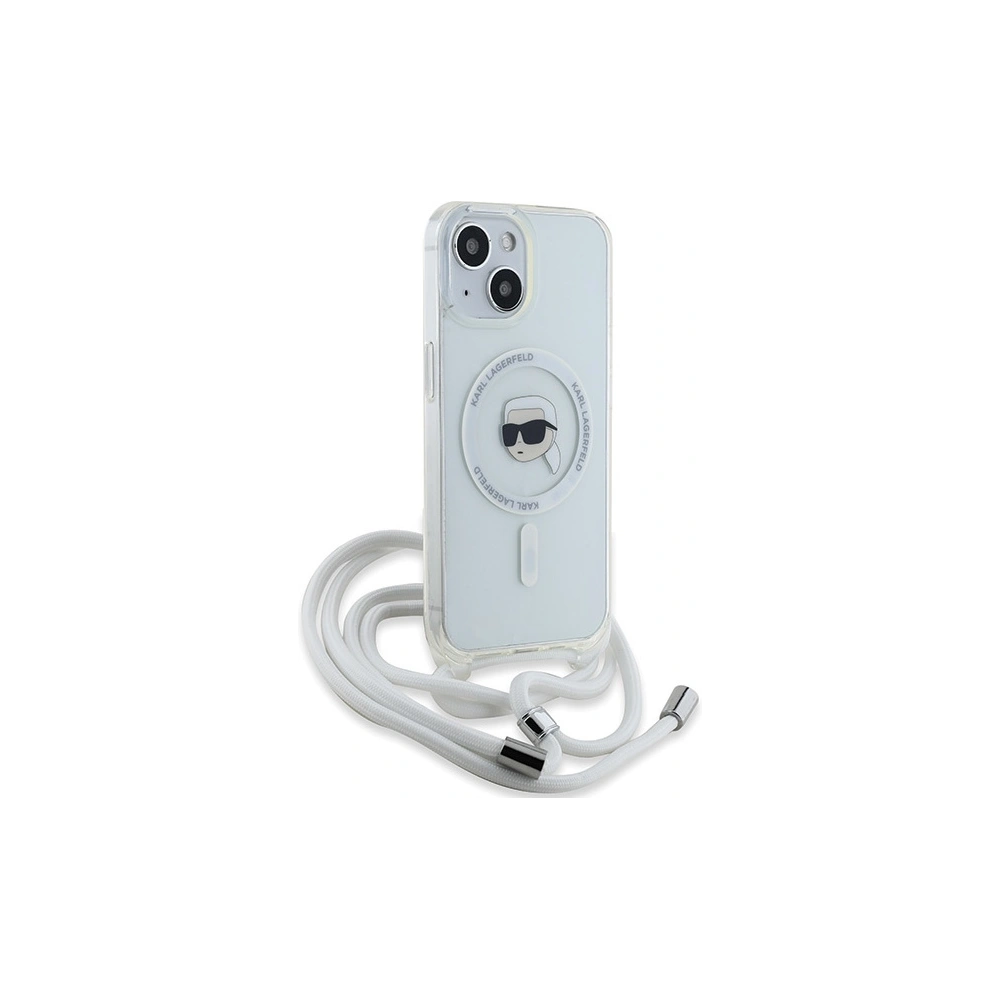 Hurtownia GSM - Case Karl Lagerfeld KLHMP15SHCKHNT Apple iPhone 15 / 14 / 13 Hardcase Crossbody IML Karl Head Magsafe transparent - KLD2087 - {ean13} - Hurt