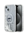 Etui Karl Lagerfeld KLHMP15SLGKISGH Apple iPhone 15 / 14 / 13 hardcase Liquid Glitter Karl Head Magsafe transparent