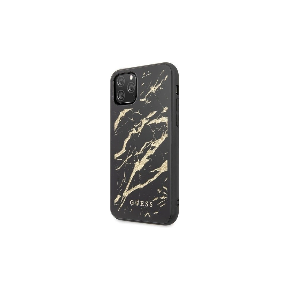 Etui Guess GUHCN65MGGBK Apple iPhone 11 Pro Max czarny/black hard case Glitter Marble Glass