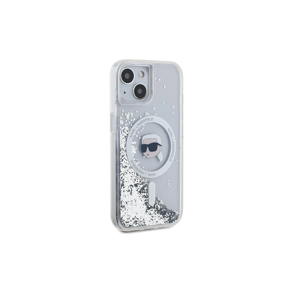 Hurtownia GSM - Case Karl Lagerfeld KLHMP15SLGKISGH Apple iPhone 15 / 14 / 13 Hardcase Liquid Glitter Karl Head Magsafe transparent - KLD2089 - {ean13} - Hurt