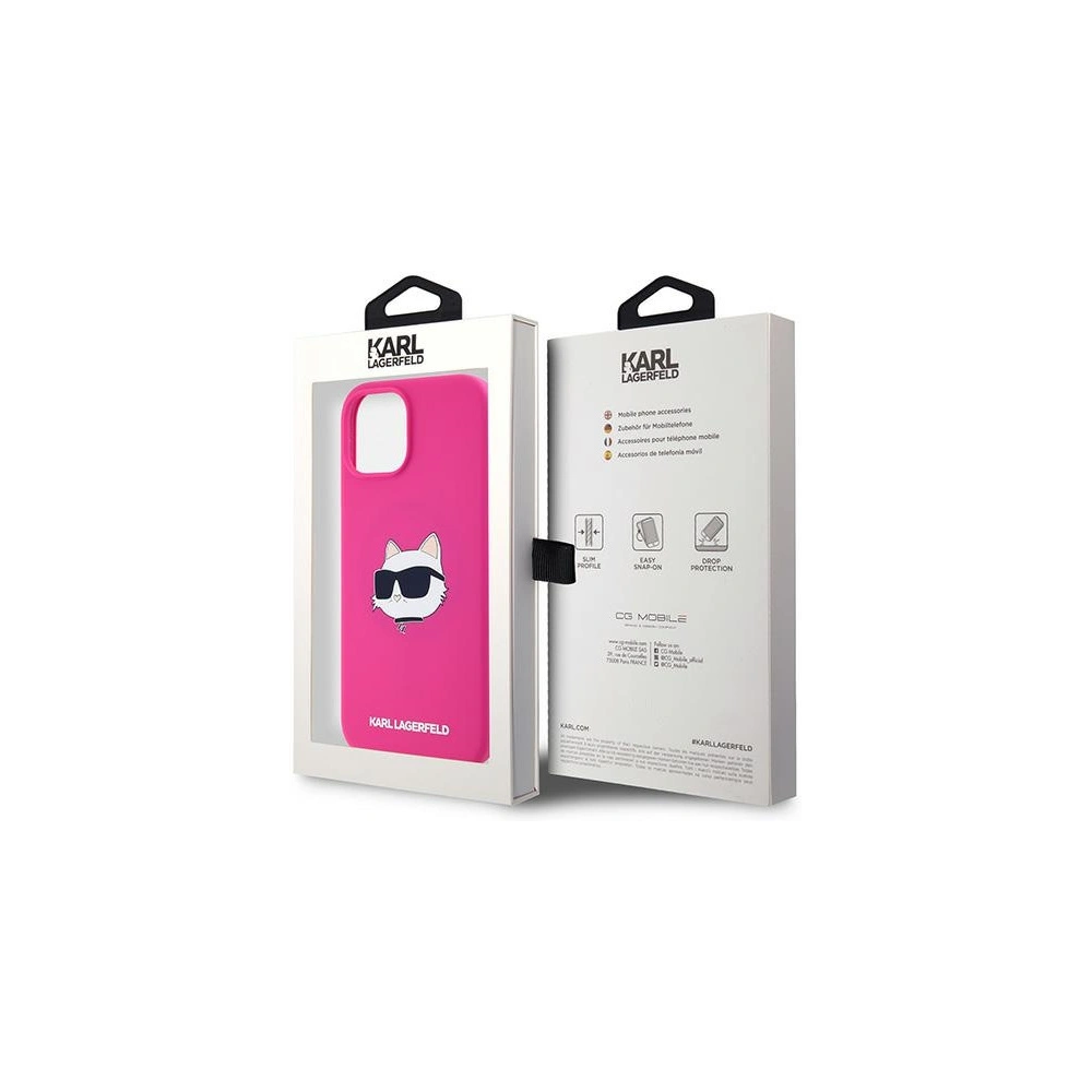 Hurtownia GSM - Etui Karl Lagerfeld KLHMP15SSCHPPLF Apple iPhone 15 / 14 / 13 hardcase Silicone Choupette Head MagSafe różowy/fuschia - KLD2090 - {ean13} - Hurt