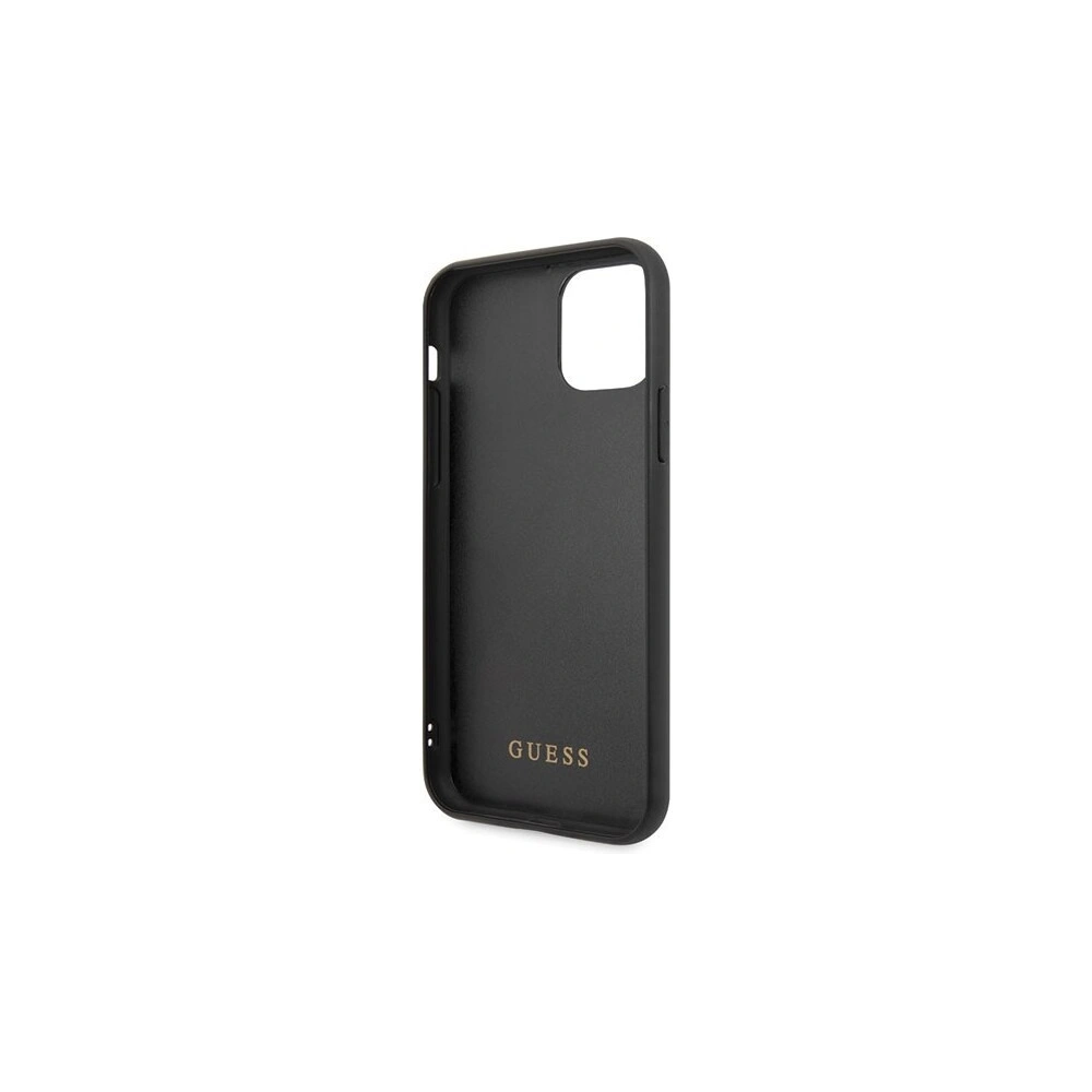 Etui Guess GUHCN65MGGBK Apple iPhone 11 Pro Max czarny/black hard case Glitter Marble Glass
