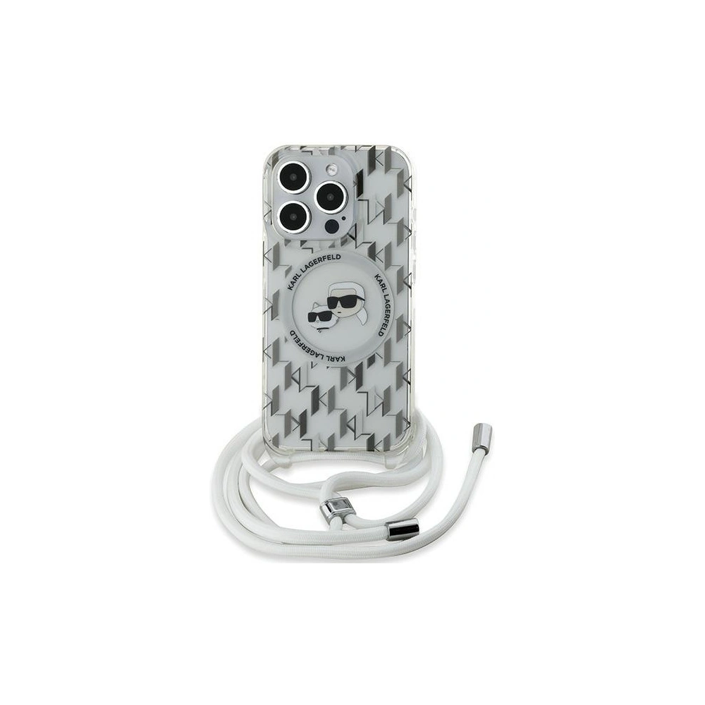 Wholesale Karl Lagerfeld KLHMP15XHCKCKLCT Apple iPhone 15 Pro Max hardcase IML Crossbody Monogram Karl & Choupette Head MagSafe transparent - KLD2092 - {ean13} - Hurt