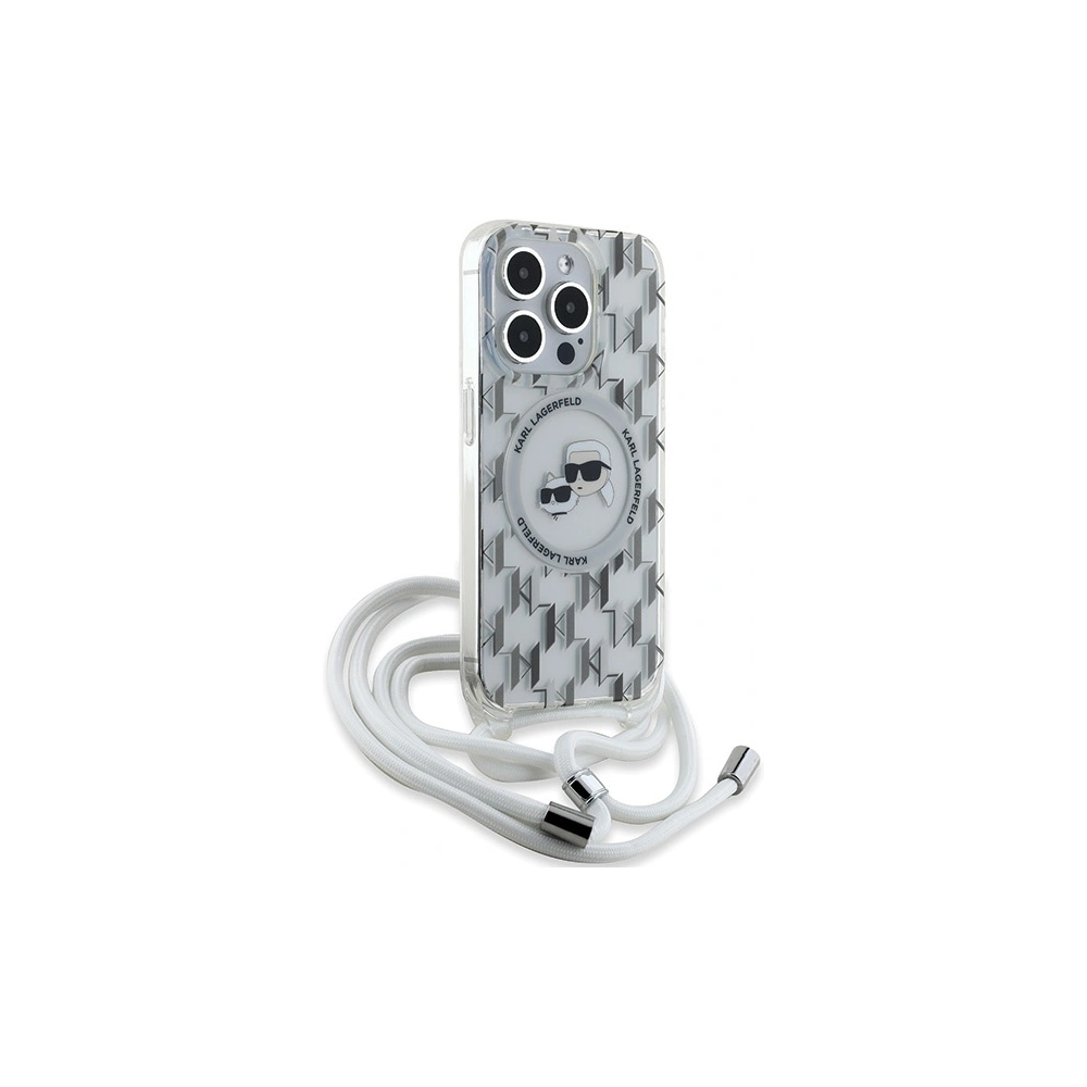 Wholesale Karl Lagerfeld KLHMP15XHCKCKLCT Apple iPhone 15 Pro Max hardcase IML Crossbody Monogram Karl & Choupette Head MagSafe transparent - KLD2092 - {ean13} - Hurt
