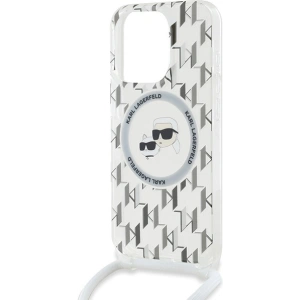 Hurtownia GSM - Case Karl Lagerfeld KLHMP15XHCKCKLCT Apple iPhone 15 Pro Max Hardcase IML Crossbody Monogram Karl & Choupette Head MagSafe transparent - KLD2092 - {ean13} - Hurt
