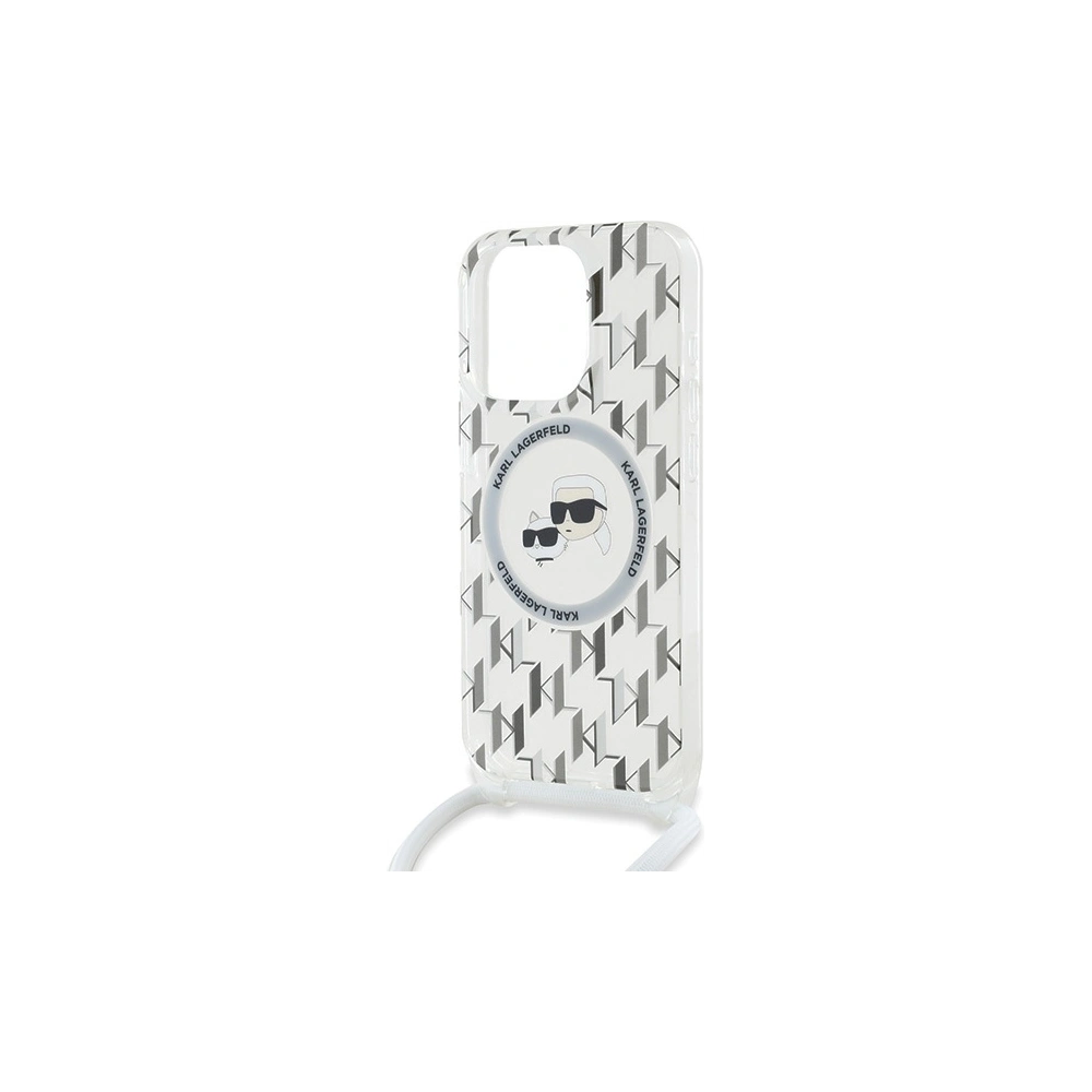 Hurtownia GSM - Case Karl Lagerfeld KLHMP15XHCKCKLCT Apple iPhone 15 Pro Max Hardcase IML Crossbody Monogram Karl & Choupette Head MagSafe transparent - KLD2092 - {ean13} - Hurt