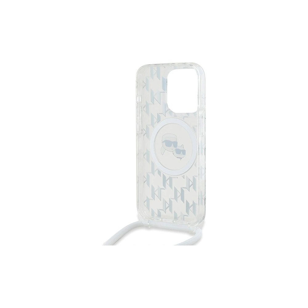 Wholesale Karl Lagerfeld KLHMP15XHCKCKLCT Apple iPhone 15 Pro Max hardcase IML Crossbody Monogram Karl & Choupette Head MagSafe transparent - KLD2092 - {ean13} - Hurt