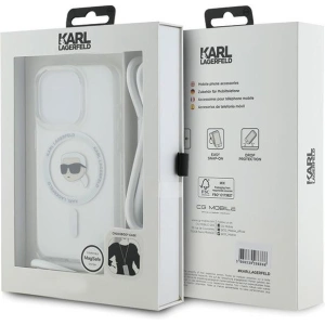 Hurtownia GSM - Case Karl Lagerfeld KLHMP15XHCKHNT Apple iPhone 15 Pro Max Hardcase Crossbody IML Karl Head Magsafe transparent - KLD2093 - {ean13} - Hurt