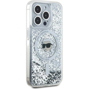Hurtownia GSM - Case Karl Lagerfeld KLHMP15XLGKISGH Apple iPhone 15 Pro Max Hardcase Liquid Glitter Karl Head Magsafe transparent - KLD2095 - {ean13} - Hurt