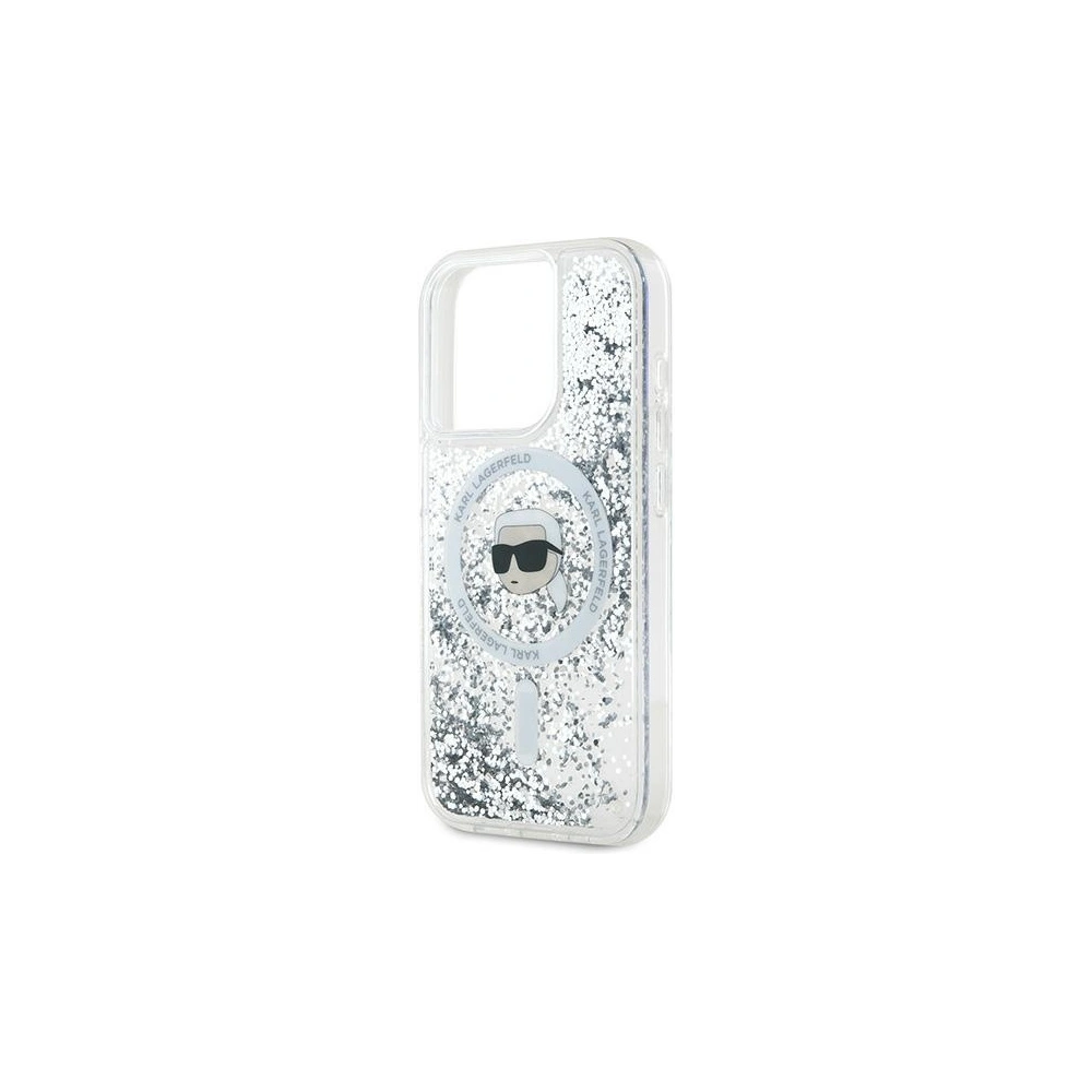 Wholesale Karl Lagerfeld KLHMP15XLGKISGH Apple iPhone 15 Pro Max hardcase Liquid Glitter Karl Head Magsafe transparent - KLD2095 - {ean13} - Hurt