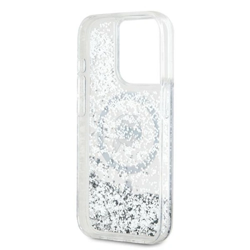 Etui Karl Lagerfeld KLHMP15XLGKISGH Apple iPhone 15 Pro Max hardcase Liquid Glitter Karl Head Magsafe transparent