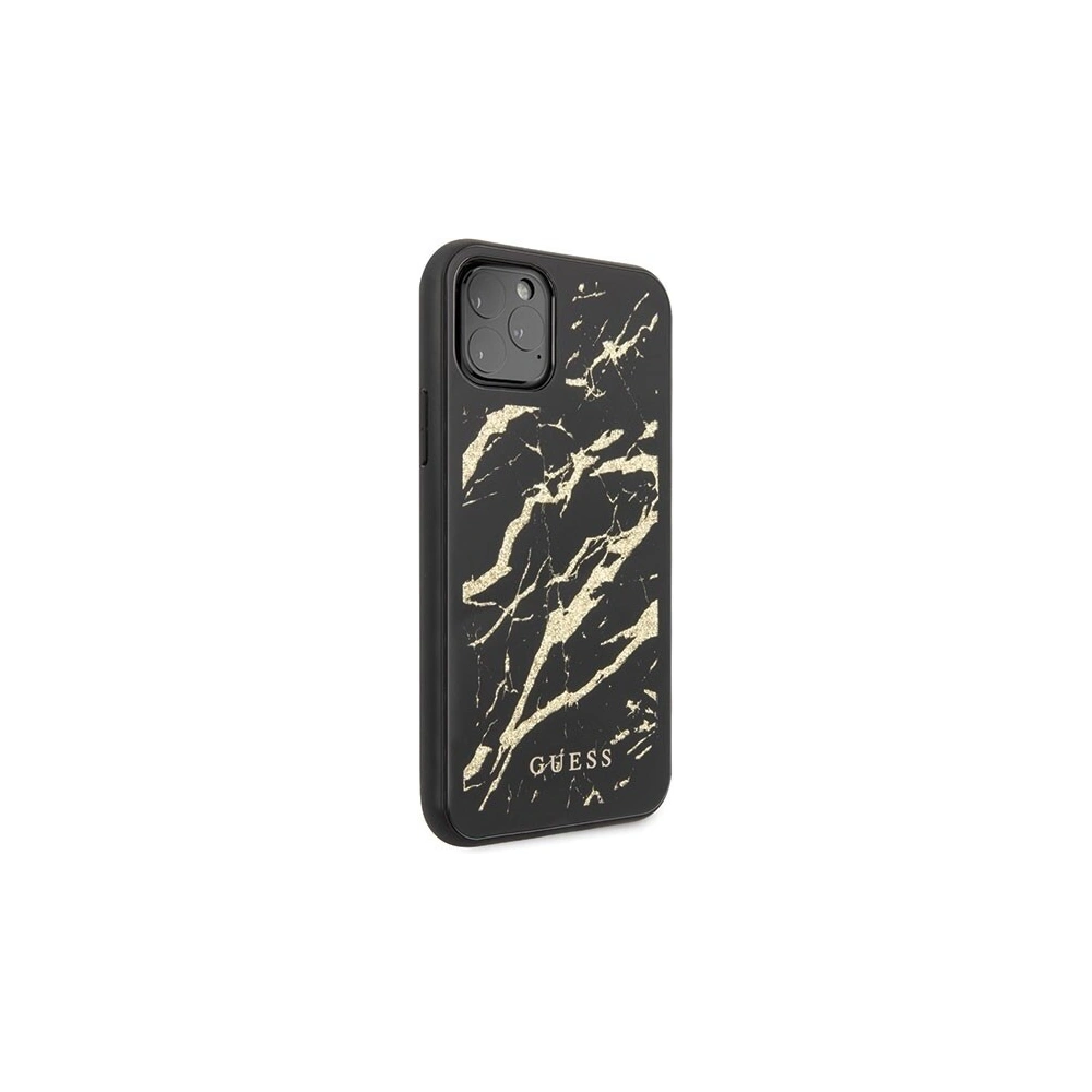 Etui Guess GUHCN65MGGBK Apple iPhone 11 Pro Max czarny/black hard case Glitter Marble Glass
