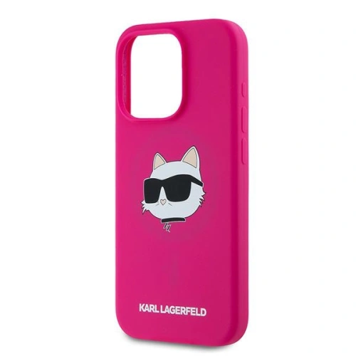 Etui Karl Lagerfeld KLHMP15XSCHPPLF Apple iPhone 15 Pro Max hardcase Silicone Choupette Head MagSafe różowy/fuschia