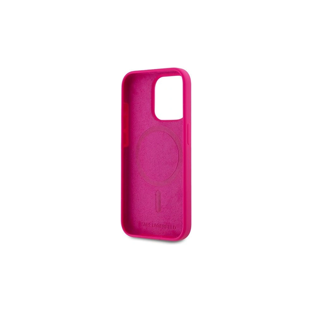 Wholesale Karl Lagerfeld KLHMP15XSCHPPLF Apple iPhone 15 Pro Max hardcase Silicone Choupette Head MagSafe fuschia - KLD2096 - {ean13} - Hurt