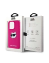 Wholesale Karl Lagerfeld KLHMP15XSCHPPLF Apple iPhone 15 Pro Max hardcase Silicone Choupette Head MagSafe fuschia - KLD2096 - {ean13} - Hurt