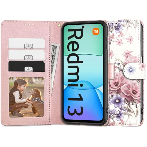 Etui Tech-Protect Wallet Xiaomi Redmi 13 Blossom Flower