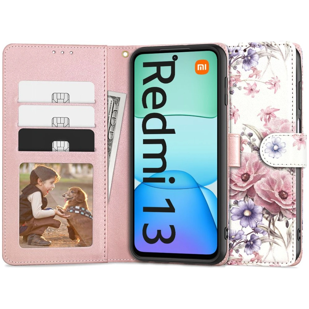 Hurtownia GSM - Etui Tech-Protect Wallet Xiaomi Redmi 13 Květy Blossom - THP2869 - {ean13} - Hurt