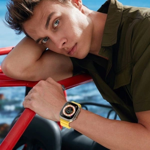 Hurtownia GSM - Pásek Tech-Protect IconBand Pro Apple Watch 4/5/6/7/8/9/SE/Ultra 1/2 42/44/45/49mm černý/oranžový - THP2873 - {ean13} - Hurt