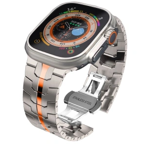 Hurtownia GSM - Tech-Protect Stainless Line Apple Watch 4/5/6/7/8/9/SE/Ultra 1/2 42/44/45/49mm Titan/Orange - THP2883 - {ean13} - Hurt