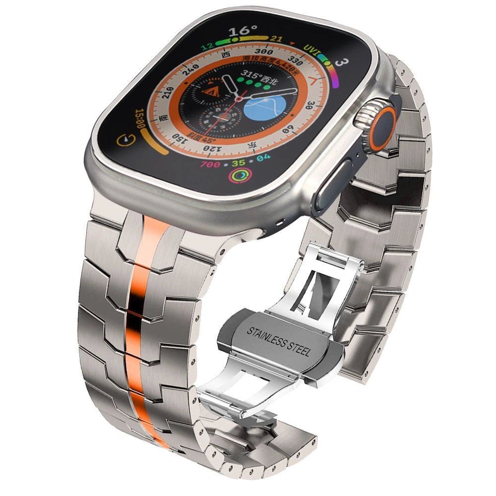 Hurtownia GSM - Pasek Tech-Protect Stainless Line Apple Watch 4/5/6/7/8/9/SE/Ultra 1/2 42/44/45/49mm titán/narancs - THP2883 - {ean13} - Hurt