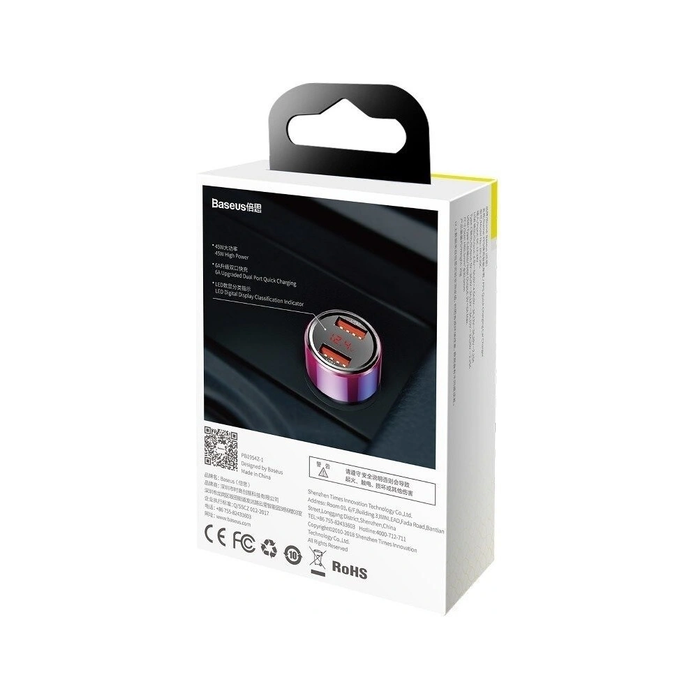 Hurtownia GSM - Ładowarka samochodowa Baseus Magic 2x USB QC 3.0 45W (czerwono-niebieska) - BSU701REDBLU - {ean13} - Hurt