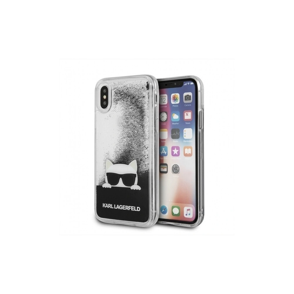 Hurtownia GSM - Karl Lagerfeld KLHCPXCHPEEBK iPhone X black/czarny hard case Liquid Glitter - KLD194BLK - {ean13} - Hurt
