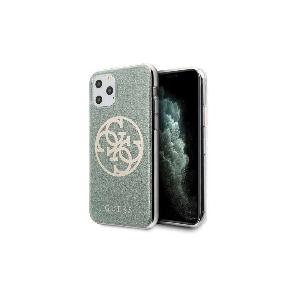 Hurtownia GSM - Etui Guess GUHCN65PCUGLKA Apple iPhone 11 Pro Max khaki hard case 4G Circle Glitter - GUE282KHA - {ean13} - Hurt