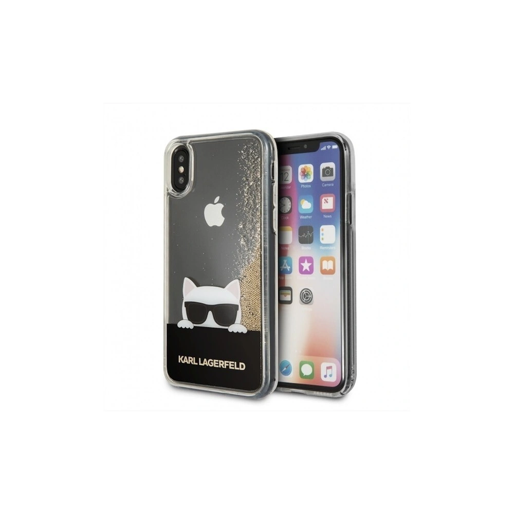 Hurtownia GSM - Karl Lagerfeld KLHCPXCHPEEGO iPhone X gold/złoty hard case Liquid Glitter - KLD195GLD - {ean13} - Hurt