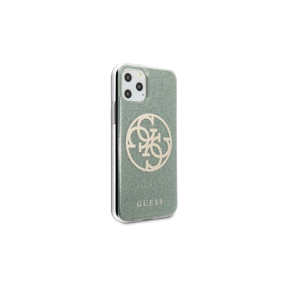 Hurtownia GSM - Etui Guess GUHCN65PCUGLKA Apple iPhone 11 Pro Max khaki hard case 4G Circle Glitter - GUE282KHA - {ean13} - Hurt
