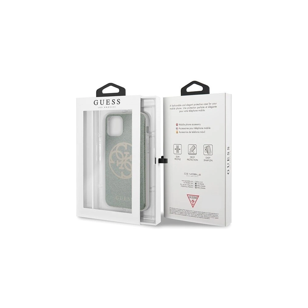 Hurtownia GSM - Etui Guess GUHCN65PCUGLKA Apple iPhone 11 Pro Max khaki hard case 4G Circle Glitter - GUE282KHA - {ean13} - Hurt