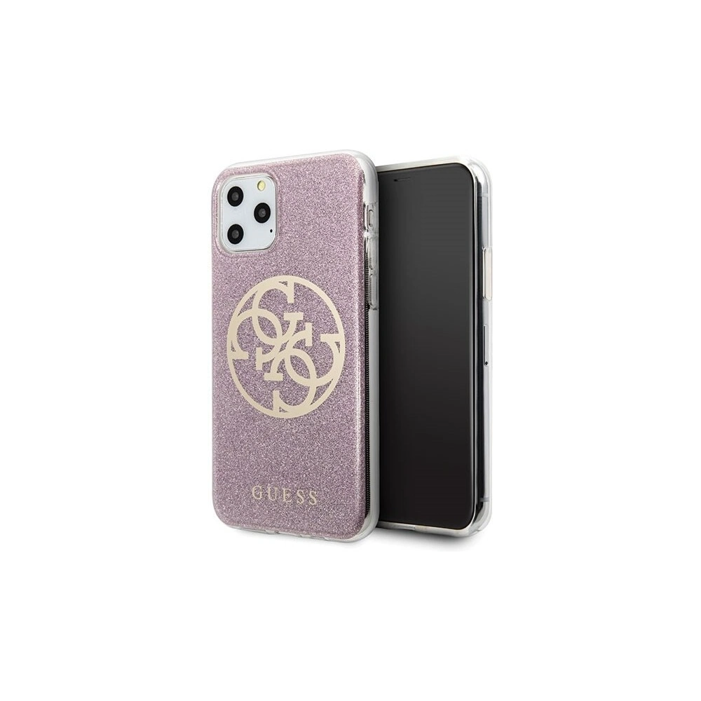 Hurtownia GSM - Etui Guess GUHCN65PCUGLPI Apple iPhone 11 Pro Max różowy/pink hard case 4G Circle Glitter - GUE284PNK - {ean13} - Hurt